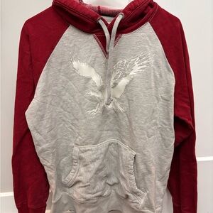 American Eagle Outfitters Maroon and Gray Hoodie